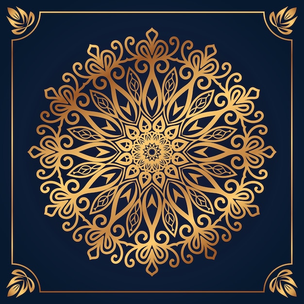 Luxury gold gradient ornamental mandala design background premium vector