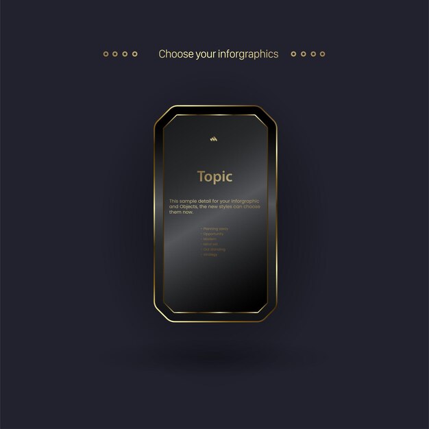 Vector luxury gold infographic design templates for works step, option, level and premium golden button