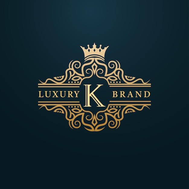 Luxury Gold K Letter Logo. Luxury Logo Initial Letter K Design