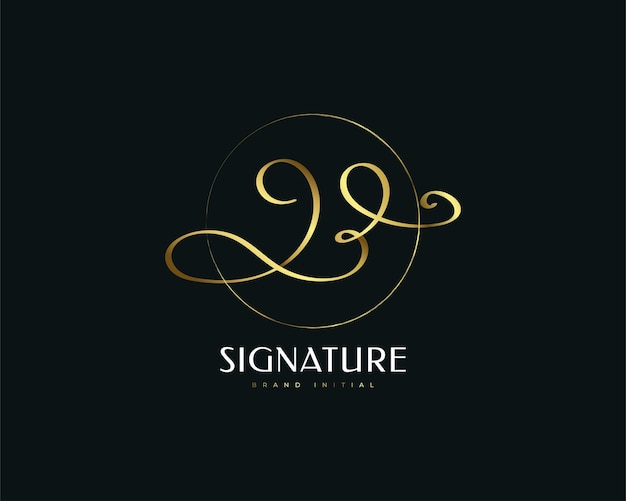 Luxury Gold Letter B Signature Logo Elegant and Minimalist Letter B Logo with Handwriting Style