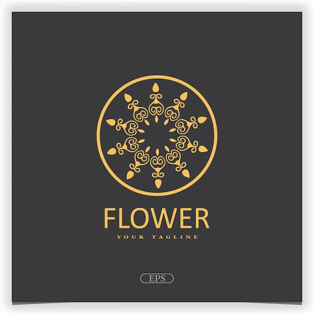 Luxury gold mandala flower logo bussines design premium elegant template vector eps 10