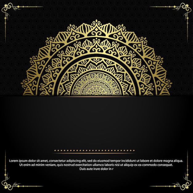 Luxury gold mandala ornate background for wedding invitation