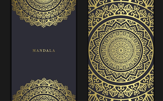 Luxury gold mandala ornate background for wedding invitation