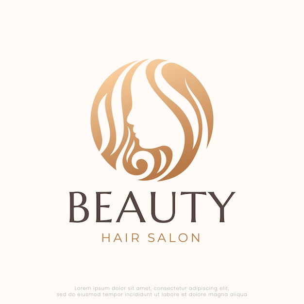 Luxury gold Natural beauty hair salon logo design