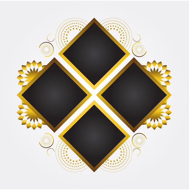 luxury gold ornament on white background