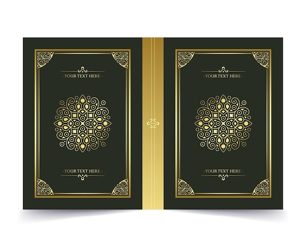 Vector luxury gold ornamental book cover design