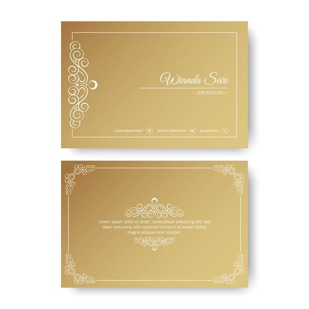 Vector luxury gold ornamental logos and business cards template