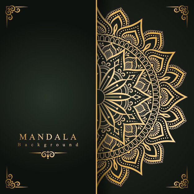 luxury gold ornamental mandala background in wedding invitation card style