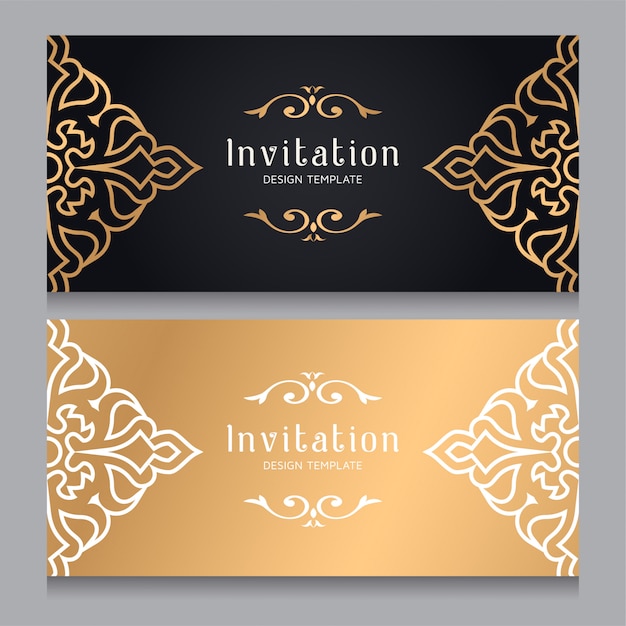 Vector luxury gold ornamental  wedding invitation template, greeting card invitation ornaments.