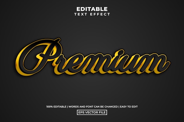 Luxury gold premium text style editable text effect vector