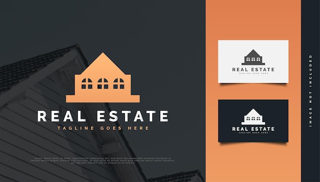 Luxury Gold Real Estate Logo Design with Minimalist Style