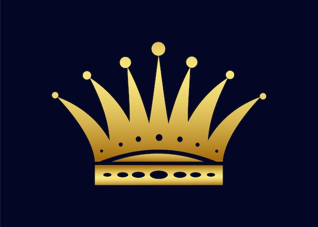 Luxury gold royal king crown icon silhouette