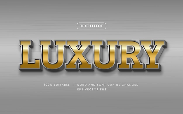 Luxury gold silver with metal style editable text effect template