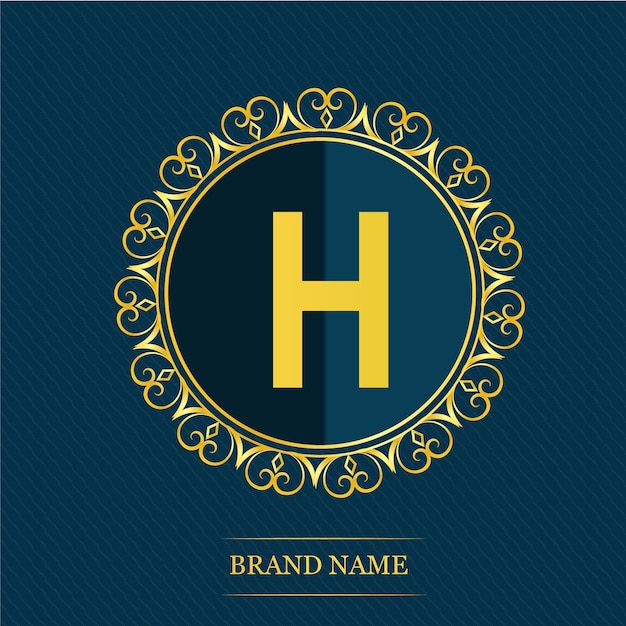 Luxury gold template monogram Free Vector