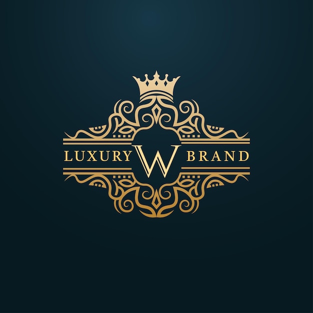 Luxury Gold W Letter Logo. Luxury Logo Initial Letter W Design