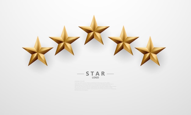 Luxury golden 3D stars Virtual design