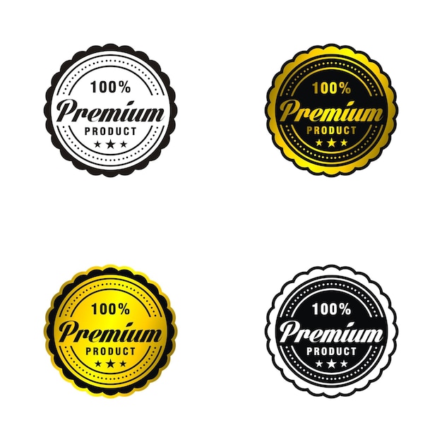 Luxury golden black and white badges and labels Retro vintage circle badge design