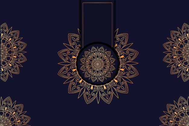 Luxury Golden Blue Mandala Design Background