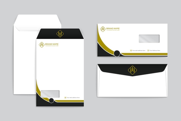 Luxury golden color envelope mockup