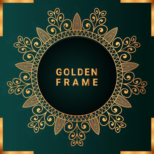 Luxury golden Color mandala frame vector background template



3