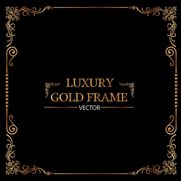 Luxury Golden floral artistic frame border Vector