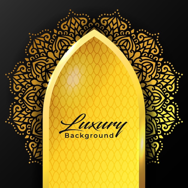 Luxury golden gradient mandala background vector ornament