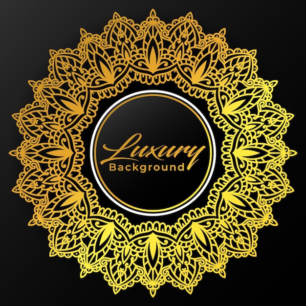 Luxury golden gradient mandala background vector ornament