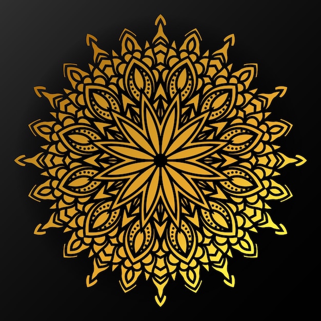 Luxury golden gradient mandala background vector ornament