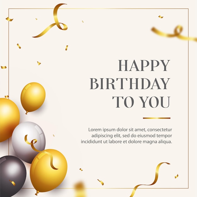 Luxury golden happy birthday background