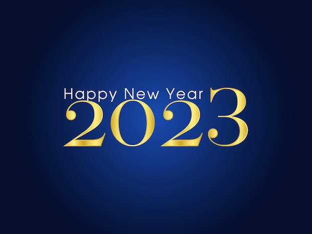 Luxury golden Happy New Year 2023 graphic design on dark blue background