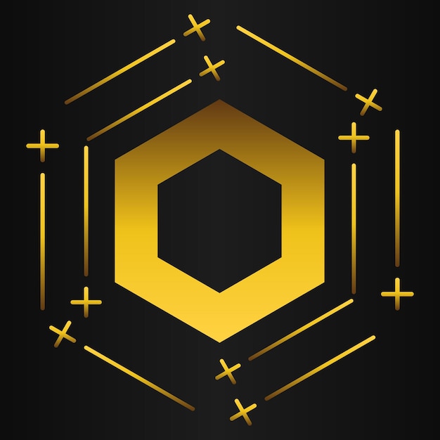 Vector luxury golden hexagon design element