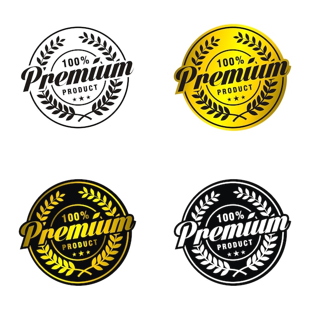 Luxury golden labels Retro vintage circle badge collection set design