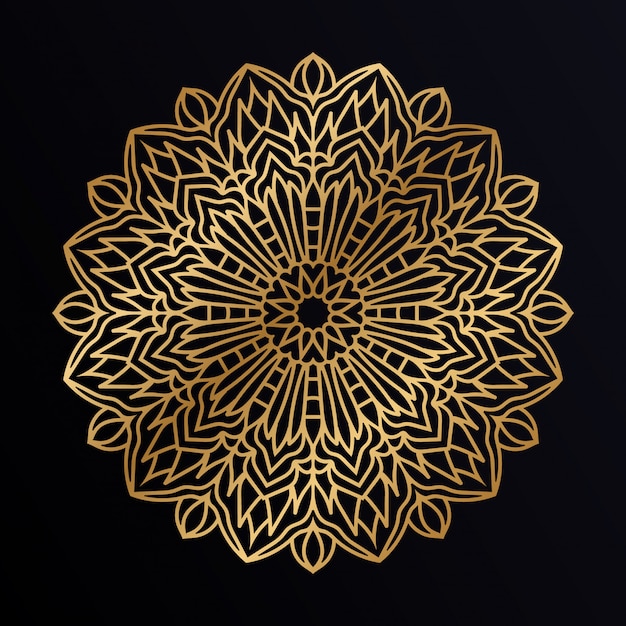 Luxury golden mandala background decoration. Decorative ornament in ethnic oriental style.