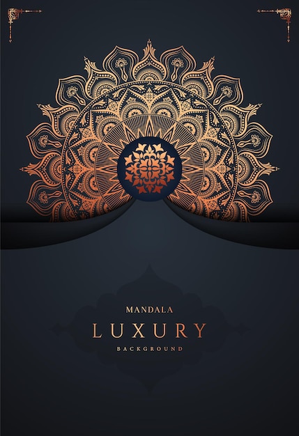 luxury golden mandala background premium vector