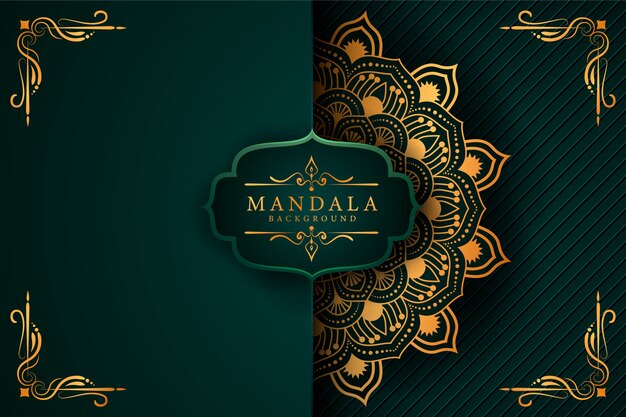 Luxury golden mandala background with arabesque pattern