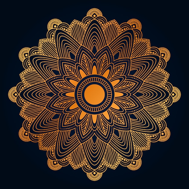 Luxury golden mandala background with golden arabesque arabic islamic east style