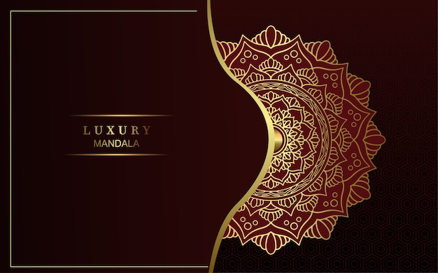 Luxury golden mandala ornate background, arabesque style.