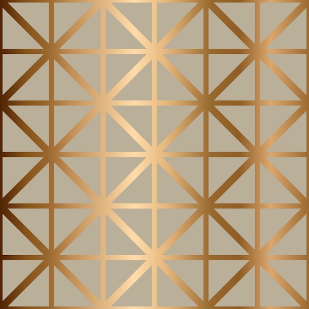 Luxury golden metal gradient gray background with geometric seamless pattern