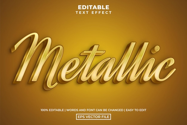 Luxury golden metallic text style editable text effect template