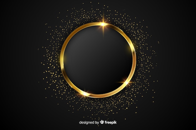 Vector luxury golden sparkling frame background