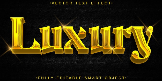 Luxury Golden Vector Fully Editable Smart Object Text Effect