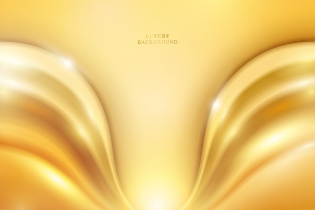 Luxury golden wave banner background Vector illustration