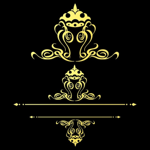 Luxury golden &amp; white Collection set of label ornament vector illustration