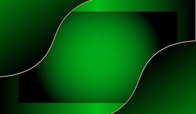 Luxury green background combine with glowing golden lines Overlap layer textured background