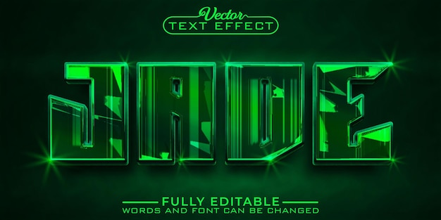 Luxury Green Jade Vector Editable Text Effect Template