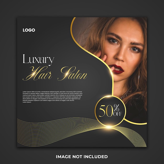 Luxury Hair salon social post template