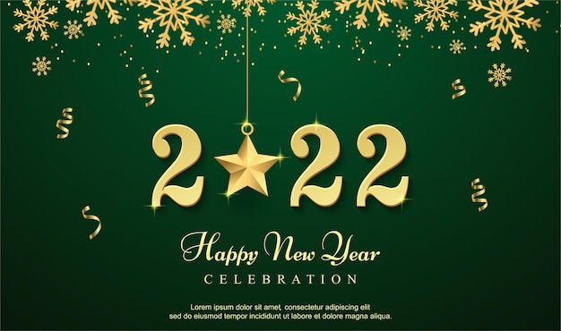 Luxury happy new 2022 year with star background