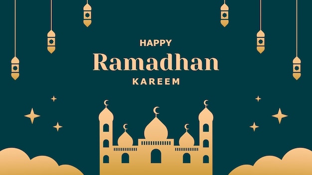 Luxury happy ramadhan kareem background