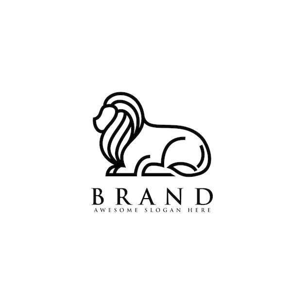 Luxury heraldic lion emblems logo design modern creative lion logo linear style vector template icon