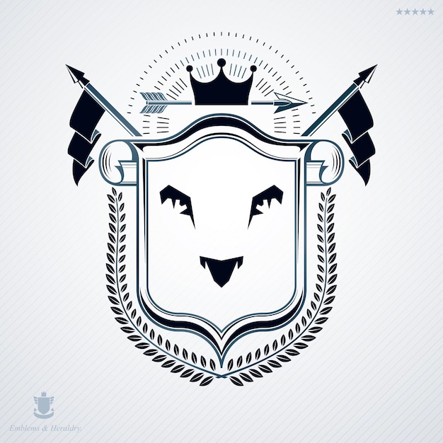 Luxury heraldic vector template. Vintage blazon.